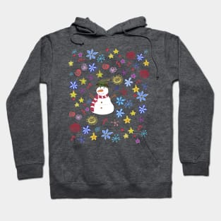 Colourful Snowman doodle design Hoodie